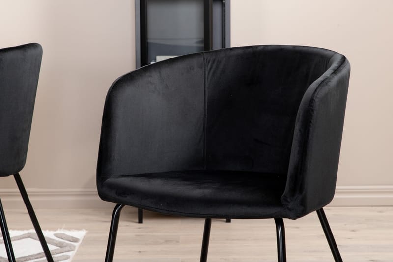 Penny Spisegruppe 190 cm inkl. 6 Berita Stoler - Grå/Svart - Møbler - Bord - Spisegruppe