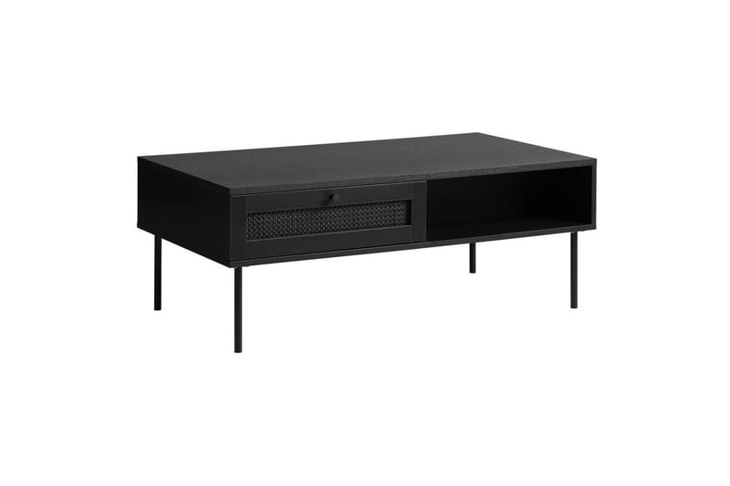 Pensacola 110 cm Rektangulært Sofabord med Skuffer i Malt Tre - Sort - Møbler - Bord - Sofabord & salongbord