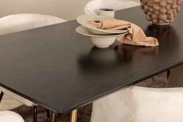 Petra spisebord 190 cm med 6 Berit armstoler i fløyel med armlener - Møbler - Bord - Spisegruppe