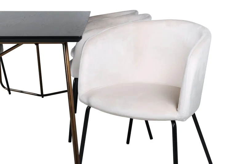 Petra spisebord 190 cm med 6 Berit armstoler i fløyel med armlener - Møbler - Bord - Spisegruppe