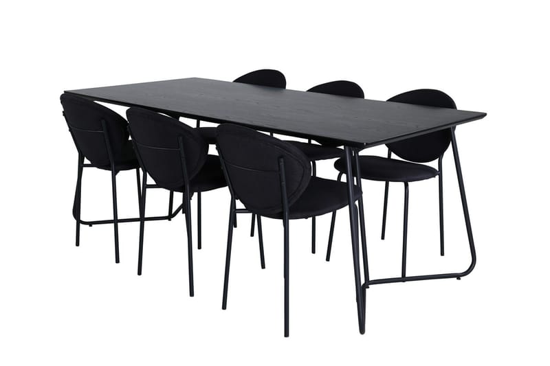 Petra spisebord 190 cm med 6 Vault spisestoler - Møbler - Bord - Spisegruppe