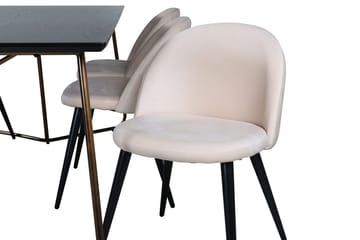 Petra spisebord 190 cm med 6 Velvet Stitches spisestoler - Møbler - Bord - Spisegruppe