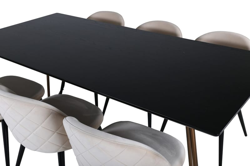 Petra spisebord 190 cm med 6 Velvet Stitches spisestoler - Møbler - Bord - Spisegruppe