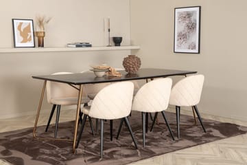 Petra spisebord 190 cm med 6 Velvet Stitches spisestoler - Møbler - Bord - Spisegruppe