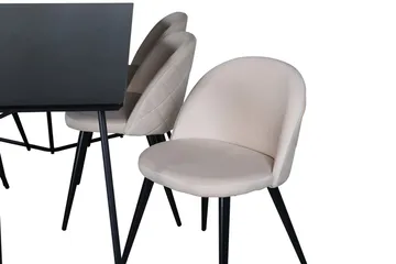 Petra spisebord 190 cm med 6 Velvet Stitches spisestoler - Møbler - Bord - Spisegruppe