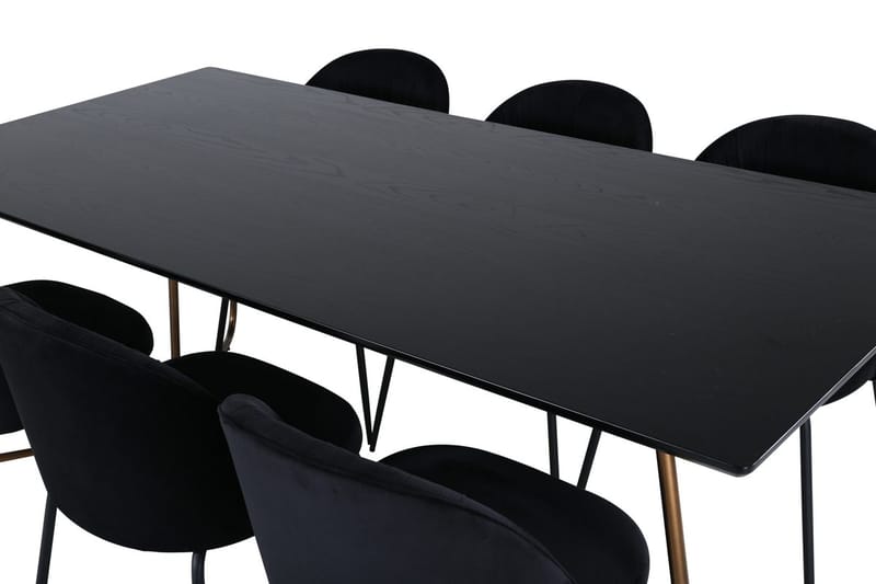 Petra spisebord 190 cm med 6 Wrinkles spisestoler - Møbler - Bord - Spisegruppe
