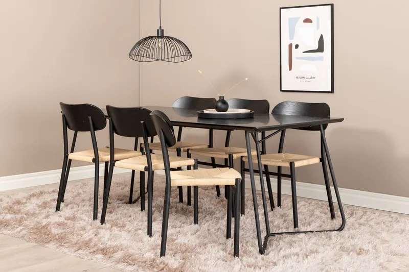 Petra spisebord 190 cm med 6 Polly spisestoler