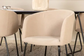 Petra Spisegruppe 190 cm Rektangulær med 6 Berit Stoler - Beige - Møbler - Bord - Spisegruppe