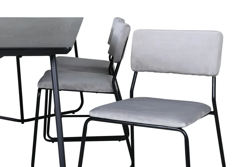 Petra Spisegruppe 190 cm Rektangulær med 6 Kenth Stoler - Sort - Møbler - Bord - Spisegruppe