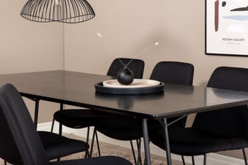 Petra Spisegruppe 190 cm Rektangulær med 6 Muce Stoler - Sort - Møbler - Bord - Spisegruppe