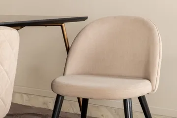 Petra Spisegruppe 190 cm Rektangulær med 6 Velvet Stoler - Beige - Møbler - Bord - Spisegruppe