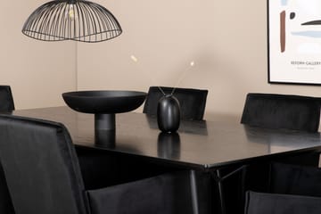 Petra Spisegruppe 190 cm Rektangulær med 6 Petra Stoler - Sort - Møbler - Bord - Spisegruppe