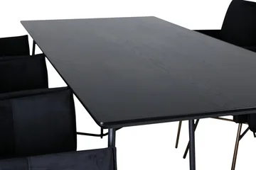 Petra Spisegruppe 190 cm Rektangulær med 6 Petra Stoler - Sort - Møbler - Bord - Spisegruppe