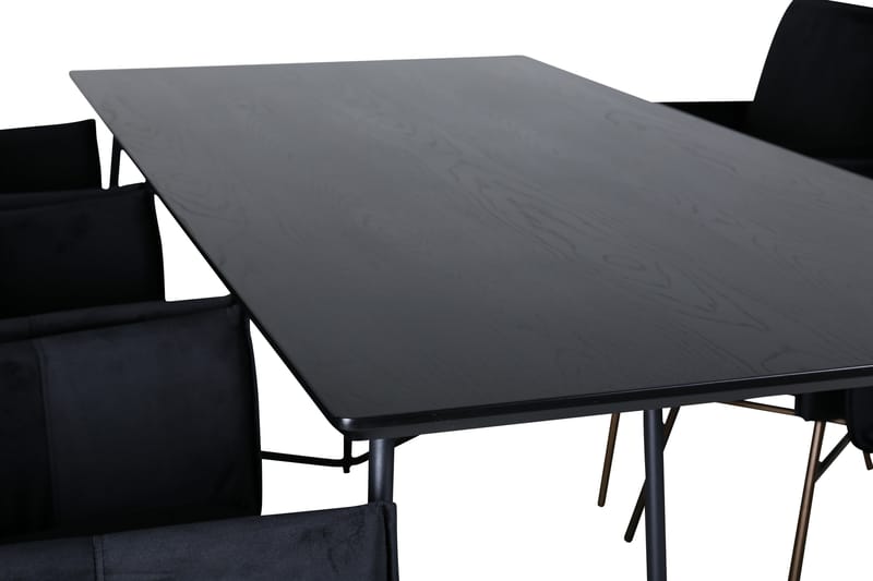 Petra Spisegruppe 190 cm Rektangulær med 6 Petra Stoler - Sort - Møbler - Bord - Spisegruppe