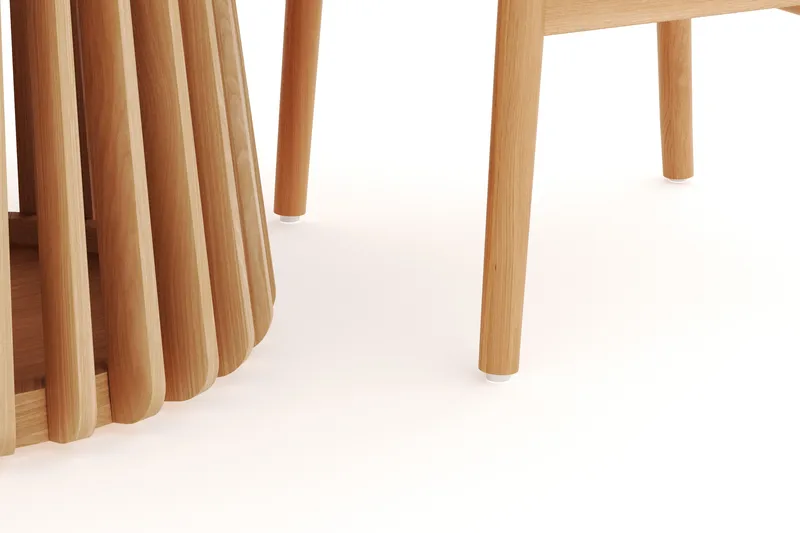 Peyra Matgruppe 120 cm Rund Eik med 4 Dastoori Spisestol - Natur - Møbler - Bord - Spisegruppe