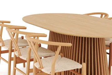 Peyra Matgruppe 200 cm Ovalt Eik med 6 Dastoori Spisestol - Natur - Møbler - Bord - Spisegruppe