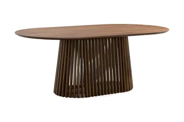 Peyra ovalt spisebord 200 cm mørkebrunt med 6 Reciclar spisestoler - Møbler - Bord - Spisegruppe
