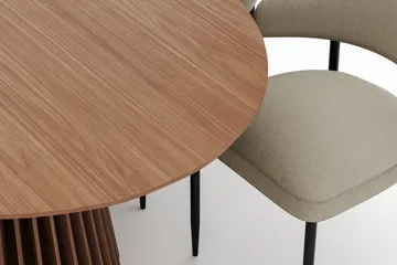 Peyra Ovalt Spisebord 200 cm med 6 Sawako Stoler - Valnøtt - Møbler - Bord - Spisegruppe