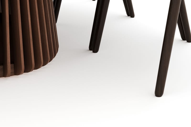 Peyra Ovalt Spisegruppe Massiv Valnøtt 200 cm med 6 Cytie Spisestoler med armlener - Valnøtt - Møbler - Bord - Spisegruppe