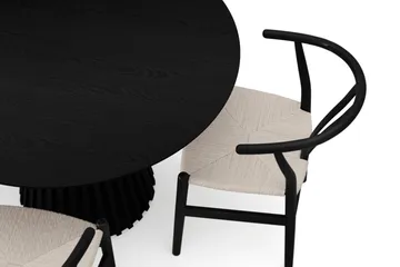 Peyra rund spisegruppe 110 cm svart med 4 Dastoori-spisestoler - Svart - Møbler - Bord - Spisegruppe