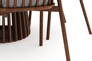 Peyra Rund Spisegruppe 120 cm med 4 Noira Spisestoler - Valnøtt - Møbler - Bord - Spisegruppe