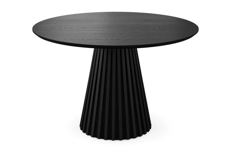 Peyra rundt spisebord 110 cm finér, Svart