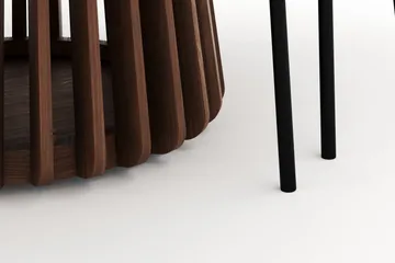 Peyra Rundt Spisebord 120 cm med 4 Gemmiano Stoler - Valnøtt - Møbler - Bord - Spisegruppe