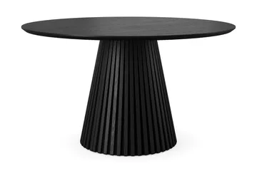 Peyra rundt spisebord 130 cm finér - Svart - Møbler - Bord - Spisebord & kjøkkenbord