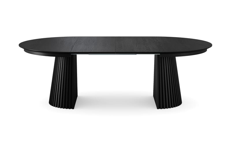 Peyra rundt spisebord uttrekkbart 140–240 cm finér - Svart - Møbler - Bord - Spisebord & kjøkkenbord