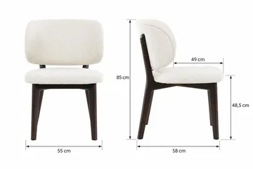 Peyra Rundt Uttrekkbart Spisegruppe 120-220 cm – Spisebord med 4 Eira Spisestoler i Tre med Røkt Eik-utseende - Mørkebrun - Møbler - Bord - Spisegruppe