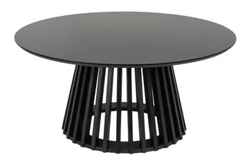 Peyra salongbord satsbord rundt 86/60 cm finér - Svart - Møbler - Bord - Sofabord & salongbord