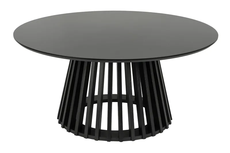 Peyra salongbord satsbord rundt 86/60 cm finér - Svart - Møbler - Bord - Sofabord & salongbord