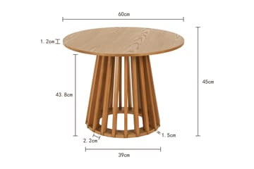 Peyra sofabord rundt 60 cm finér - Eik - Møbler - Bord - Sofabord & salongbord