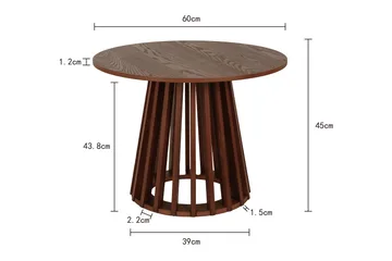 Peyra Sofabord Rundt 60 cm Finér - Valnøtt - Møbler - Bord - Sofabord & salongbord