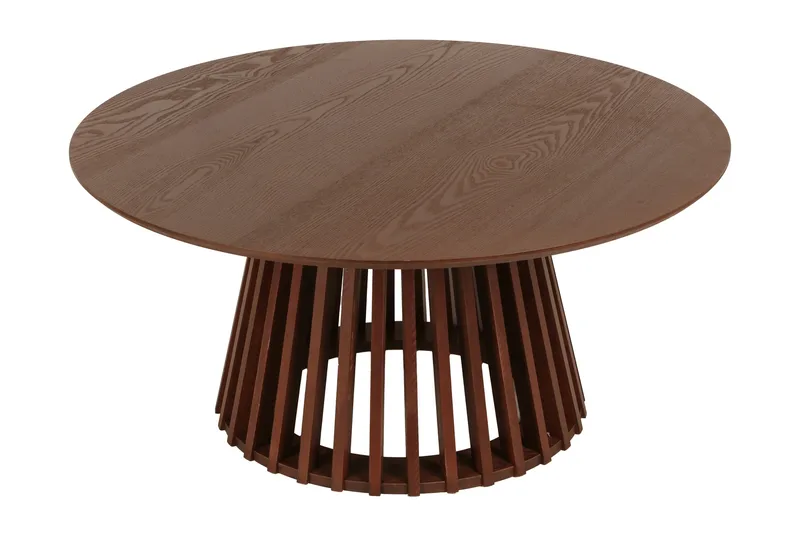 Peyra sofabord rundt 86 cm finér - Valnøtt - Møbler - Bord - Sofabord & salongbord