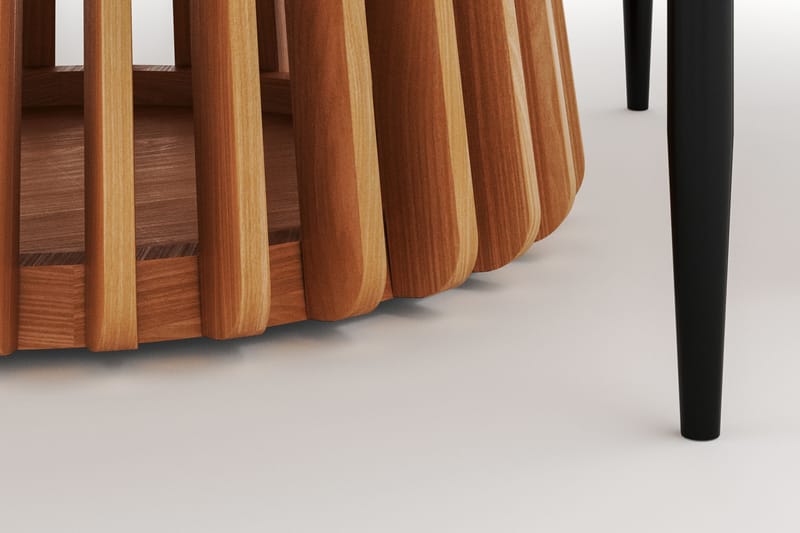 Peyra Spisebord 120 cm Rundt med 4 Sawako Stoler - Natur - Møbler - Bord - Spisegruppe