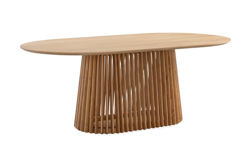 Peyra Spisebord 200 cm Oval med 6 Berit Stoler - Natur - Møbler - Bord - Spisegruppe