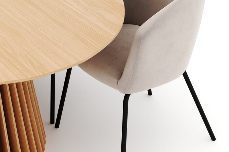 Peyra Spisebord 200 cm Oval med 6 Berit Stoler - Natur - Møbler - Bord - Spisegruppe