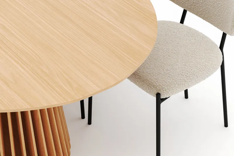 Peyra Spisebord 200 cm Oval med 6 Gemmiano Stoler - Natur - Møbler - Bord - Spisegruppe