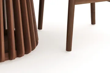 Peyra Spisegruppe 120 cm Rundt Spisebord med 4 Dastoori Spisestoler - Valnøtt / Brun / Beige - Møbler - Bord - Spisegruppe