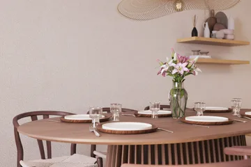 Peyra Spisegruppe 200 cm Ovalt spisebord med 6 Dastoori Spisestoler - Valnøtt - Møbler - Bord - Spisegruppe