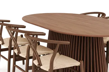 Peyra Spisegruppe 200 cm Ovalt spisebord med 6 Dastoori Spisestoler - Valnøtt - Møbler - Bord - Spisegruppe