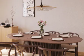 Peyra Spisegruppe 200 cm Ovalt spisebord med 6 Dastoori Spisestoler - Valnøtt - Møbler - Bord - Spisegruppe