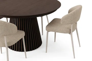 Peyra Spisegruppe med forlengelse 120-220 cm med 4 Sawako Spisestoler - Røkt eik - Møbler - Bord - Spisegruppe