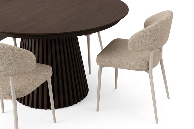 Peyra Spisegruppe med forlengelse 120-220 cm med 4 Sawako Spisestoler - Røkt eik - Møbler - Bord - Spisegruppe