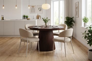 Peyra Spisegruppe med forlengelse 120-220 cm med 4 Sawako Spisestoler - Valnøtt - Møbler - Bord - Spisegruppe
