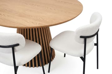 Peyra spisegruppe rund 110 cm eik med 4 Lucy spisestoler - Eik - Møbler - Bord - Spisegruppe