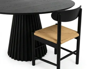 Peyra Spisegruppe rund 110 cm Svart med 4 Malte Spisestoler - Møbler - Bord - Spisegruppe