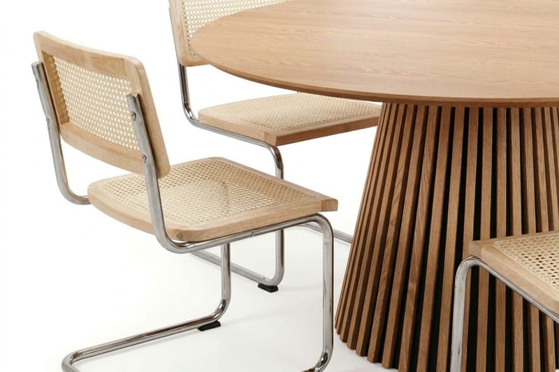 Peyra spisegruppe rund 150 cm eik med 6 Build spisestoler - Eik - Møbler - Bord - Spisegruppe