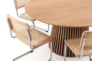 Peyra spisegruppe rund 180 cm eik med 8 Build spisestoler - Eik - Møbler - Bord - Spisegruppe